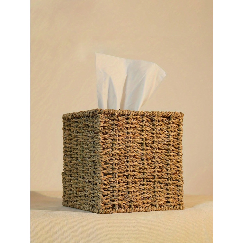 Home Goods Bathroom Vanity - 1pc Water Hyacinth Paper Tissue Box,