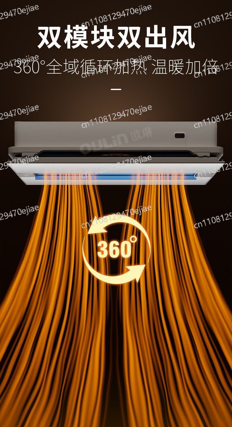 Home Bathroom Exhaust Fan - Smart 3-in-1 Bathroom Ceiling Heater: Integrated
