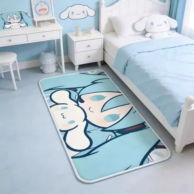 Home Bathroom Floor Mats - Cartoon animation Hatsune Miku carpet, Soft
