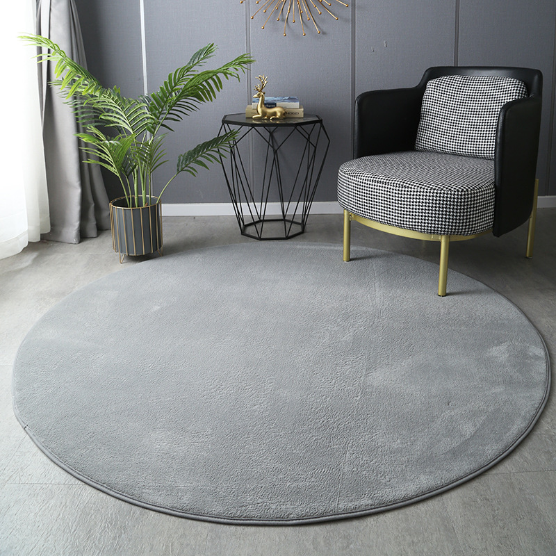 Home Bathroom Carpet - Round Thickened Coral Velvet Carpet Soft