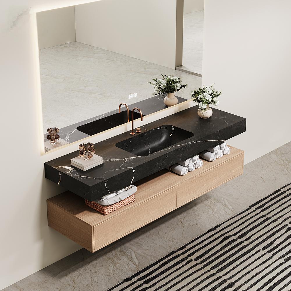 Home Living Bathroom Vanity - Black and white roots Luxury Stone
