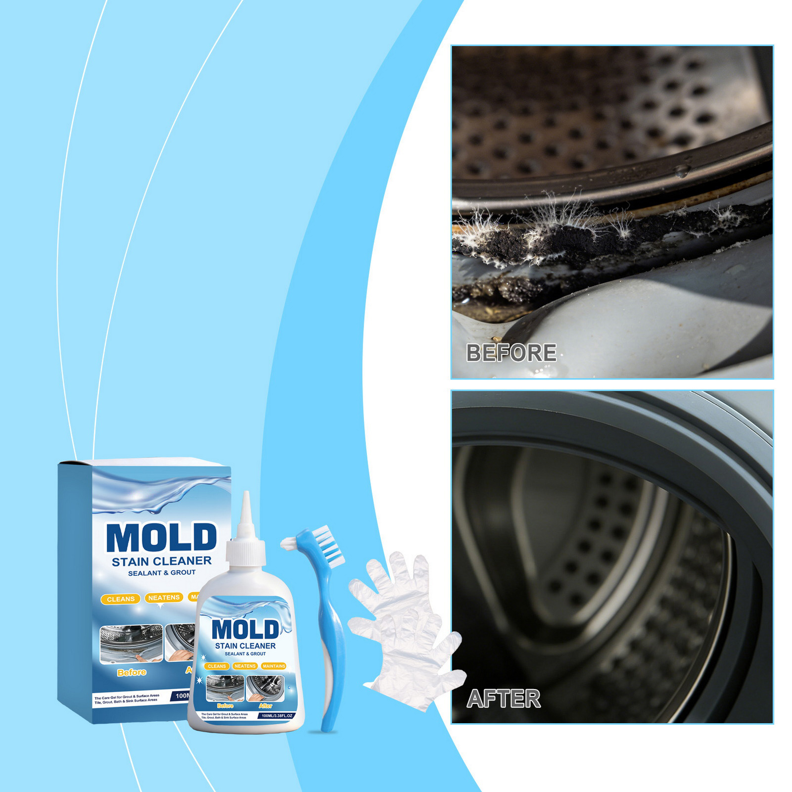 Home Bathroom Cleaning Solution - Mold Removing Gel For Bathroom Tiles