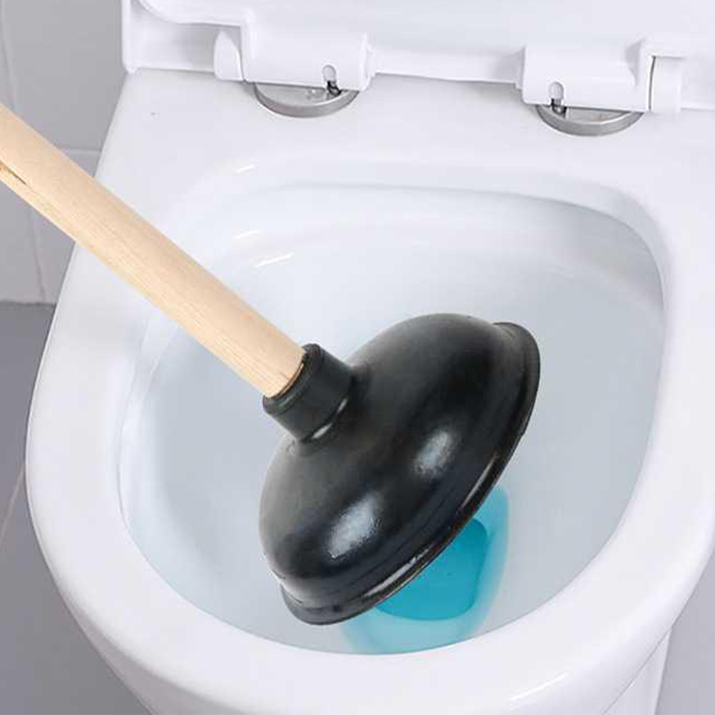 Home Bathroom Cleaning Solution - 2Pcs Ergonomic Wood Handle Plunger High