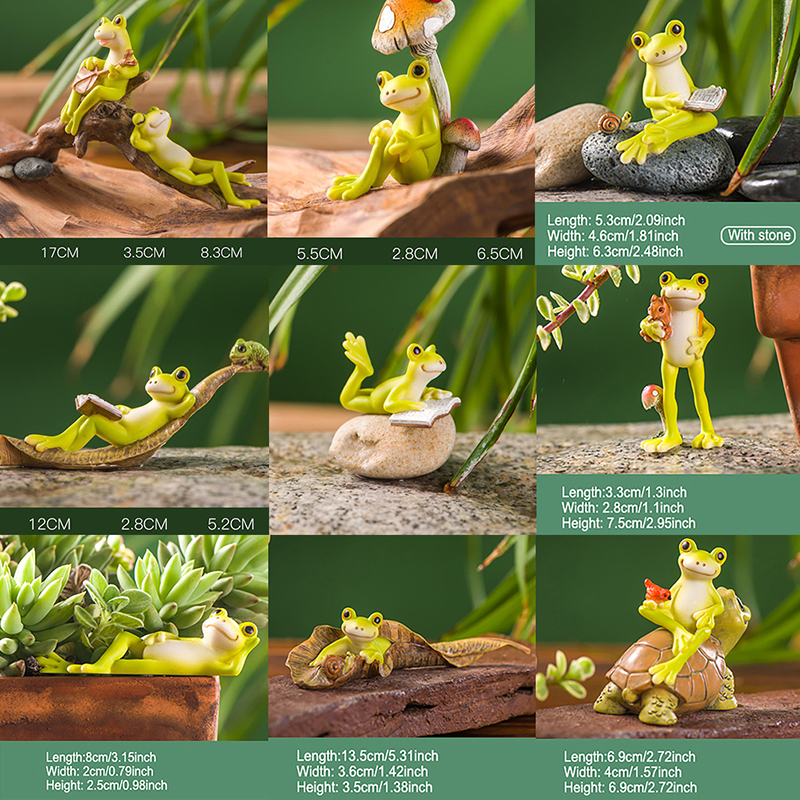 Jet Home Bathroom Accessories - Resin Funny Frog Figurines For Interior