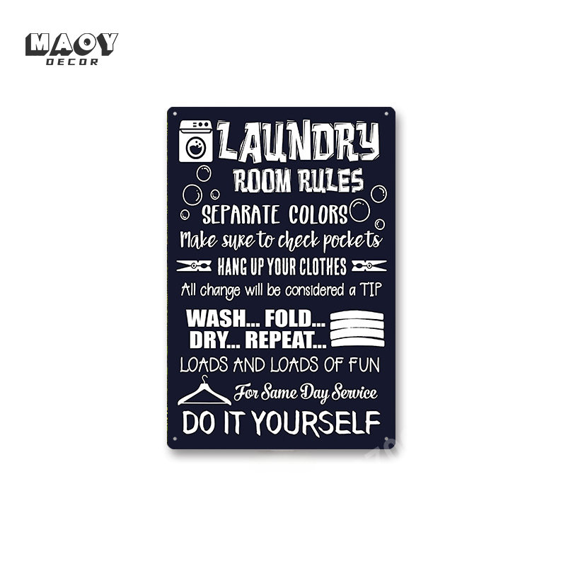 Slogan Metal Tin Sign Laundry  - Home Bathroom Wall Decor avaliação e preço