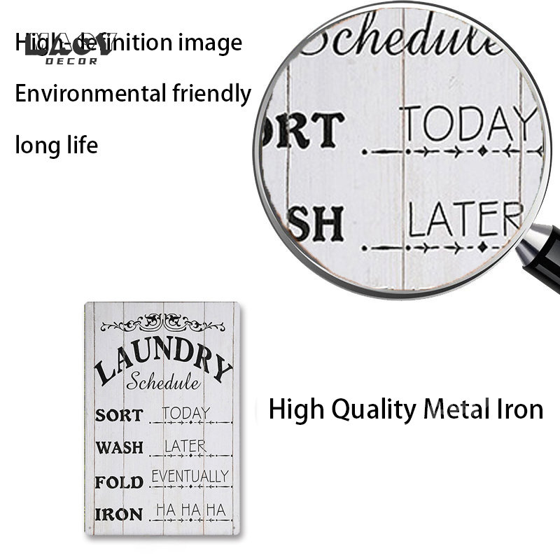 Slogan Metal Tin Sign Laundry  - Home Bathroom Wall Decor avaliação e preço
