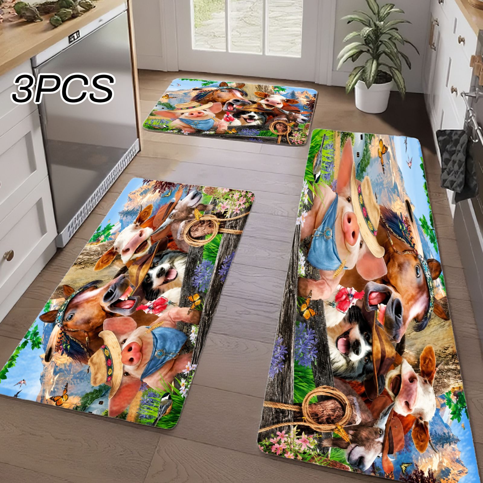 3PCS Kitchen Rugs,Home Decorat - Home Bathroom Scene avaliação e preço