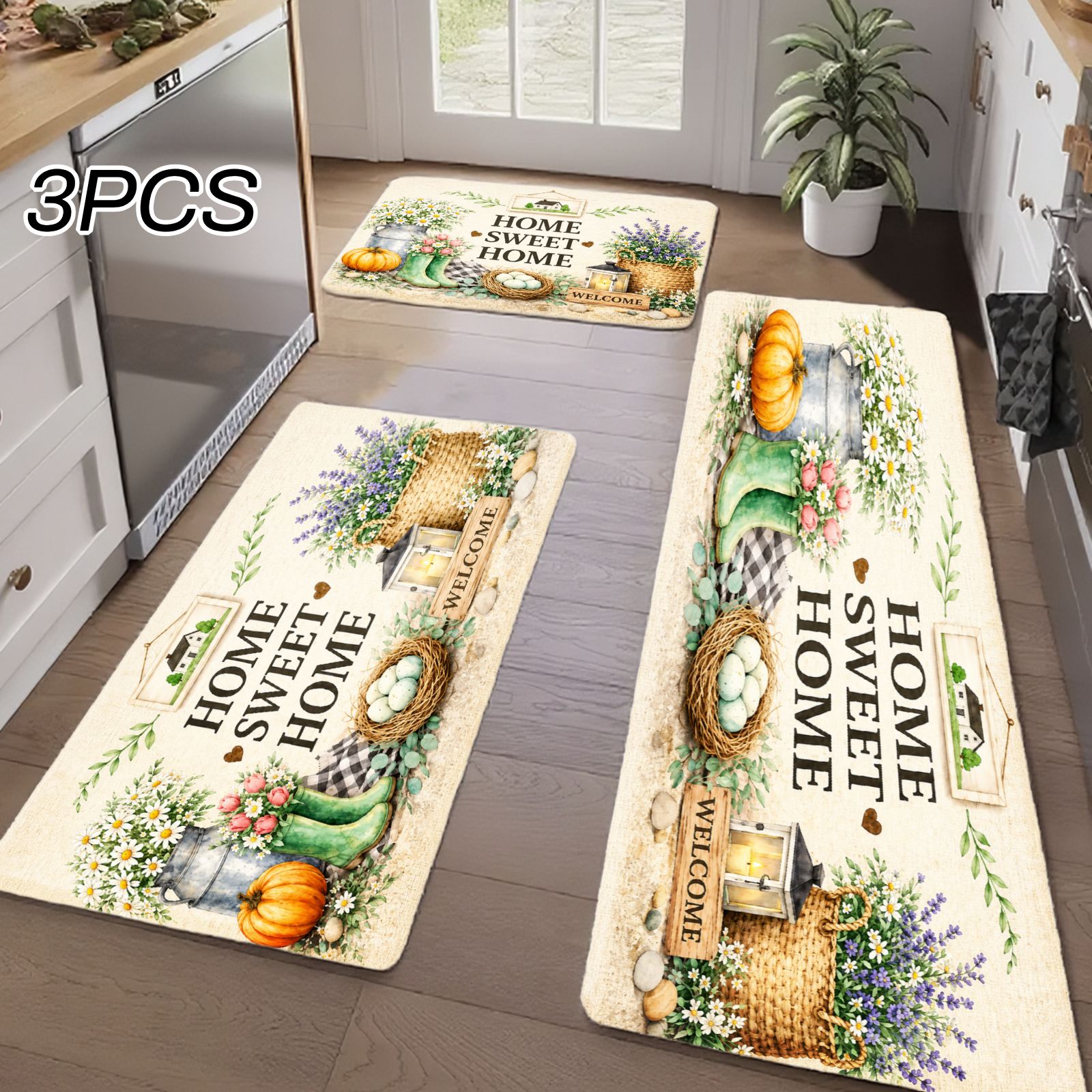 3PC Kitchen Rugs,Home Decorati - Home Bathroom Scene avaliação e preço