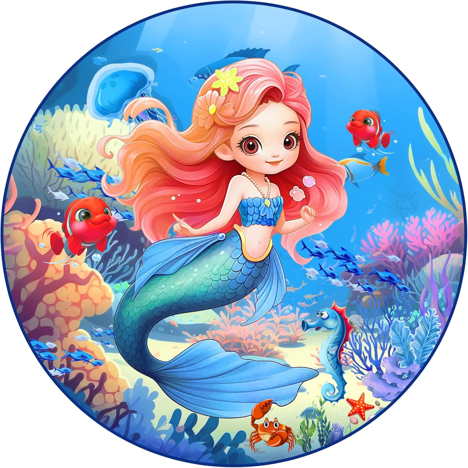 Mermaid Underwater Scene Round - Home Bathroom Scene avaliação e preço
