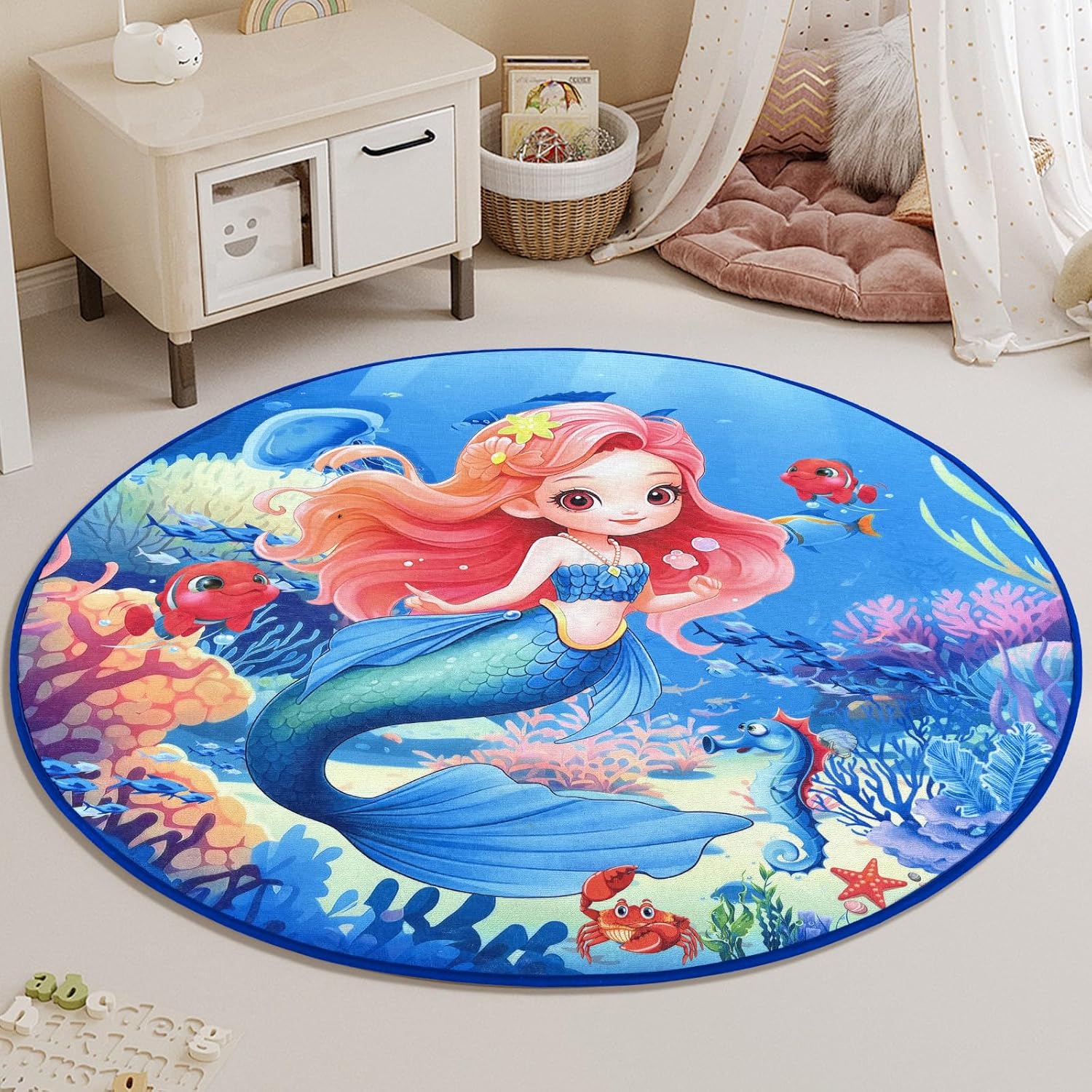 Mermaid Underwater Scene Round - Home Bathroom Scene avaliação e preço