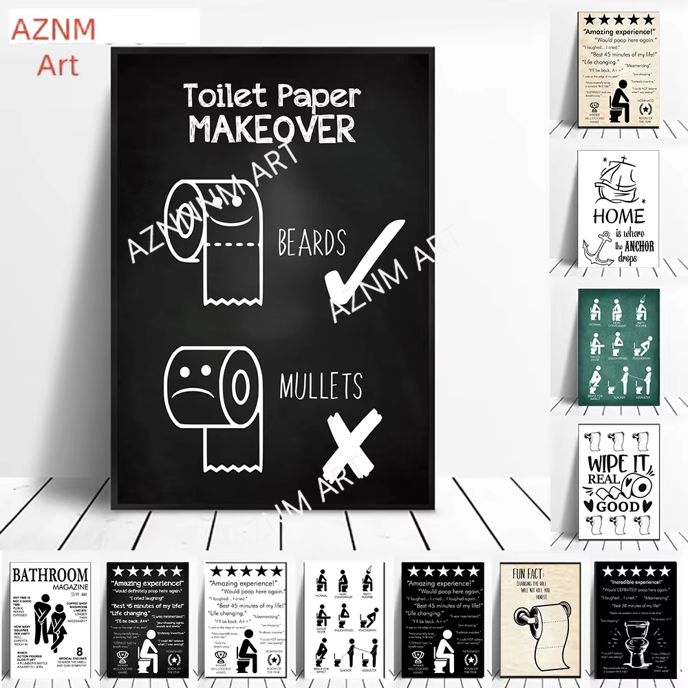 Wall Art Canvas Painting Funny - Home Bathroom Pictures avaliação e preço