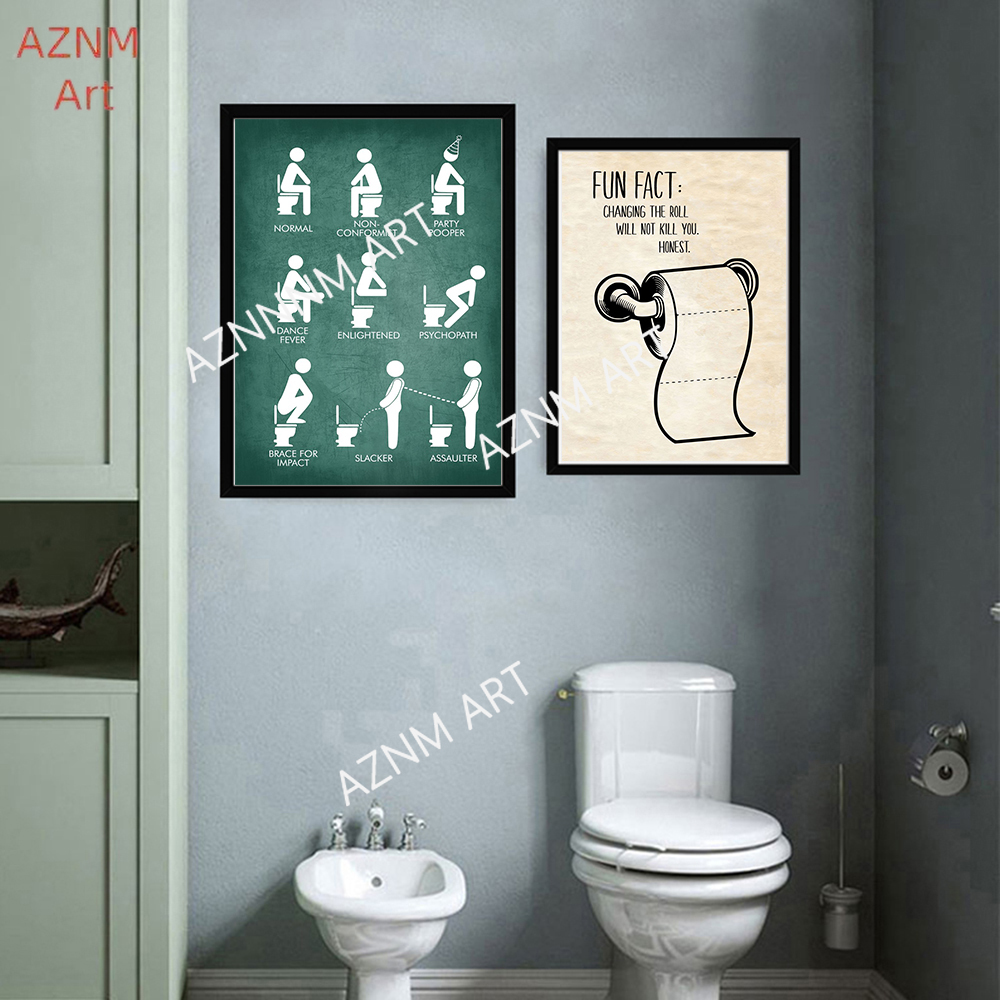 Wall Art Canvas Painting Funny - Home Bathroom Pictures avaliação e preço