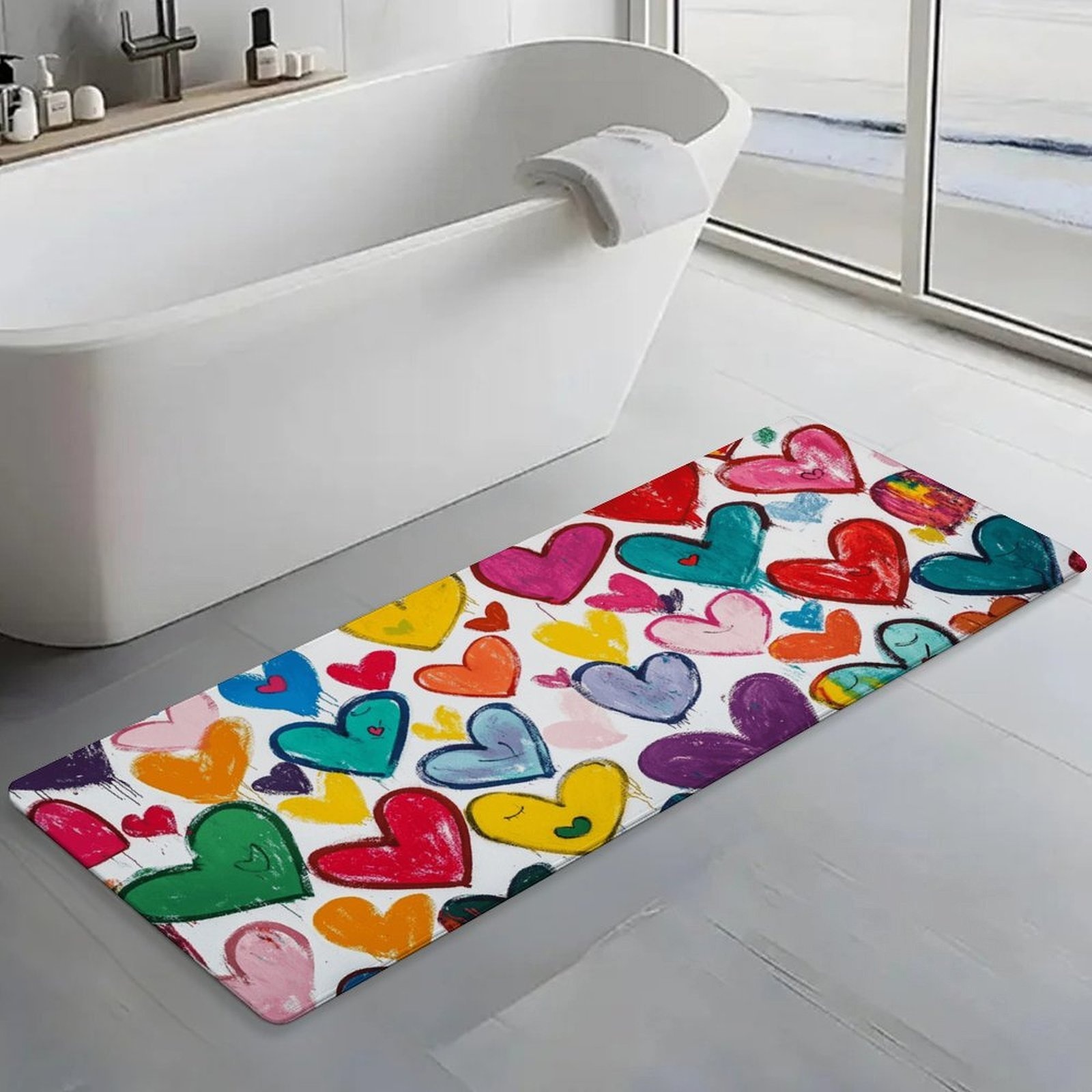 Crayon Graffiti Colorful Heart - Home Bathroom Tub avaliação e preço