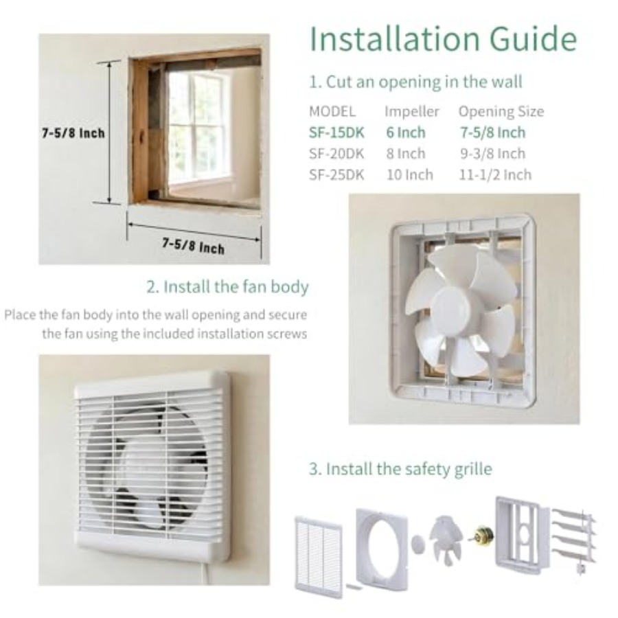 6 ch Small Wdow Shutter Exhaus - Home Bathroom Exhaust Fan avaliação e preço