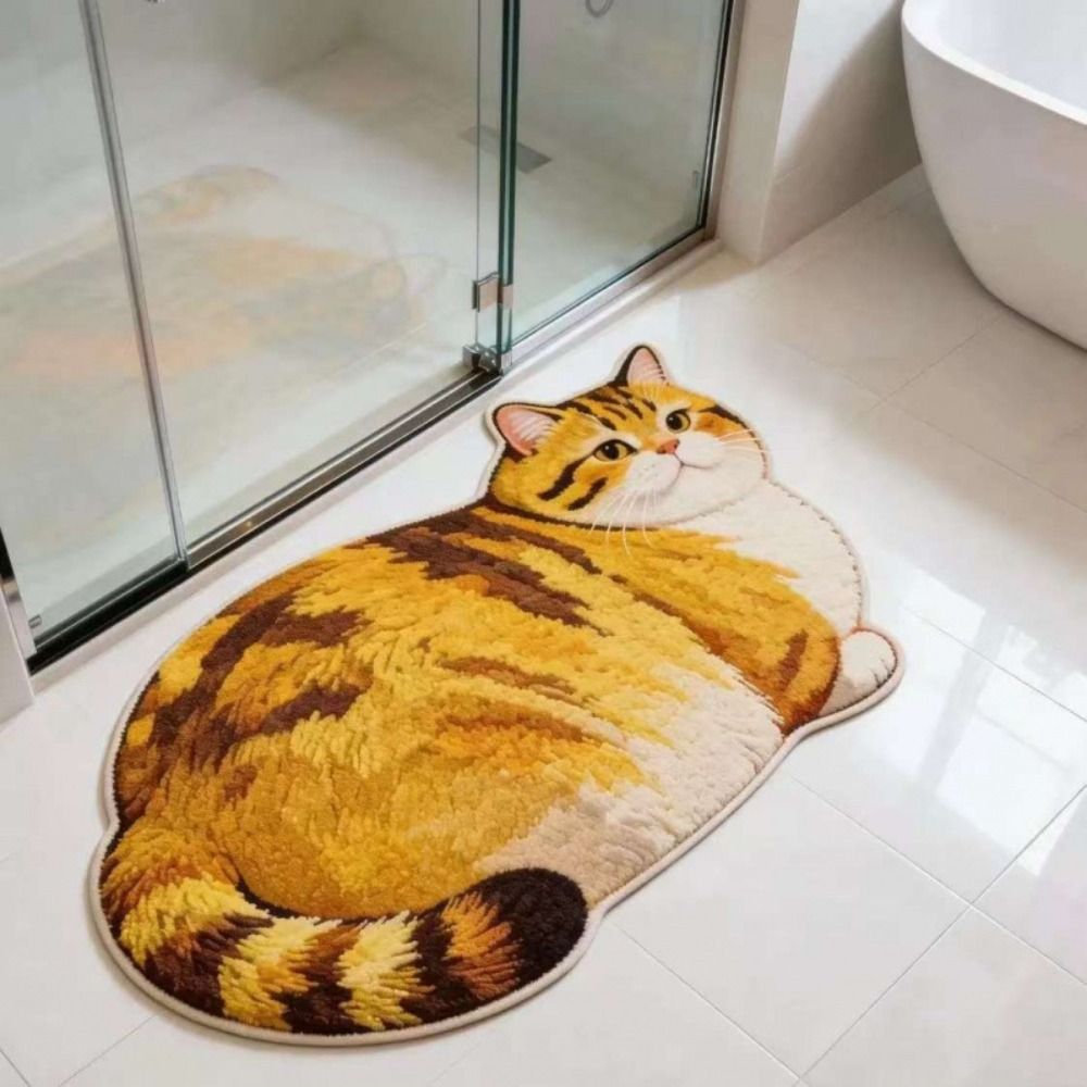 40*60cm Cute Cat Crystal Velve - Home Bathroom Floor Mats avaliação e preço