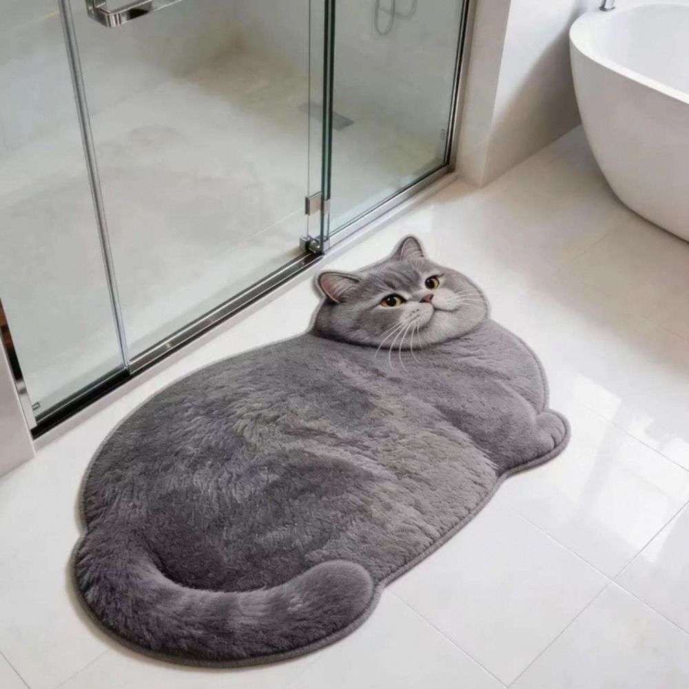 40*60cm Cute Cat Crystal Velve - Home Bathroom Floor Mats avaliação e preço