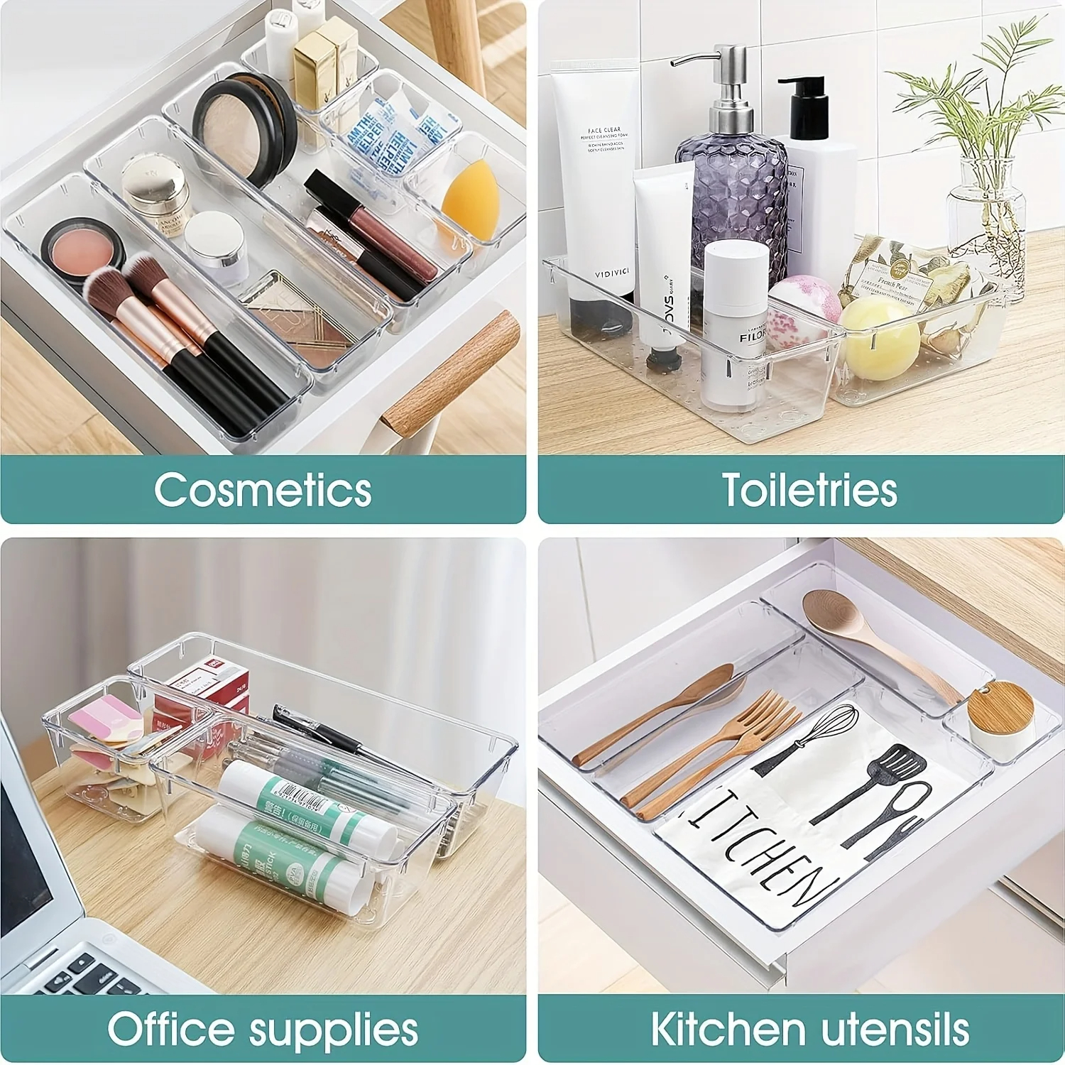 6/9/12Pack Drawer Organizers C - Home Bathroom Tub avaliação e preço