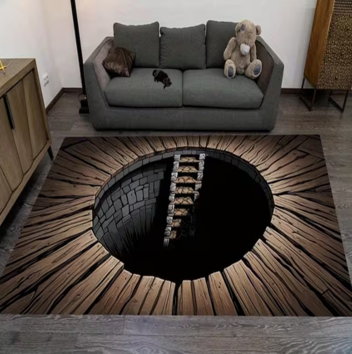 3D Carpet Illusion Design with - Home Goods Bathroom Mats avaliação e preço