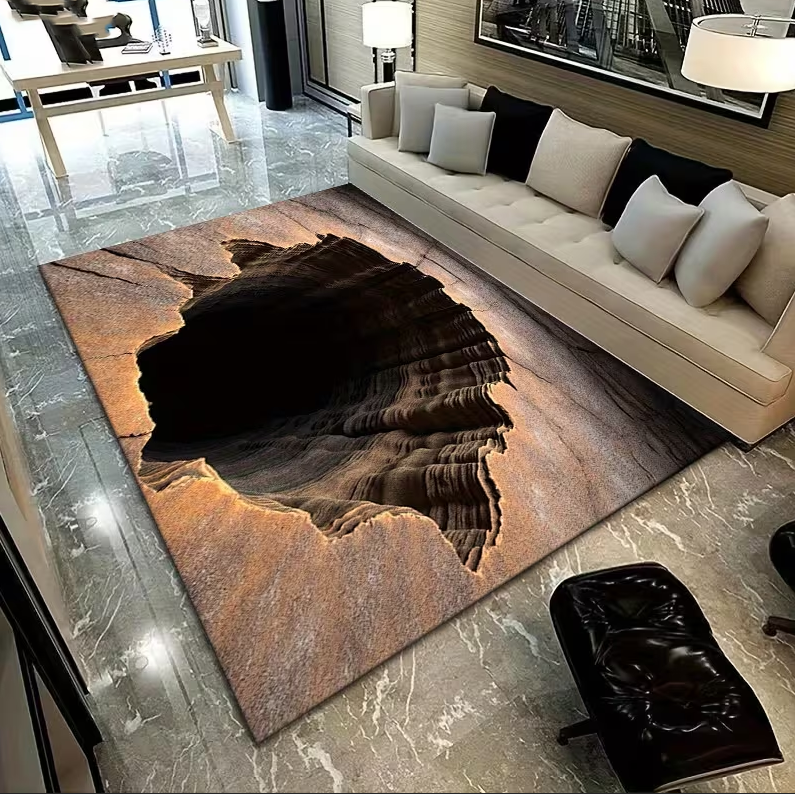 3D Carpet Illusion Design with - Home Goods Bathroom Mats avaliação e preço
