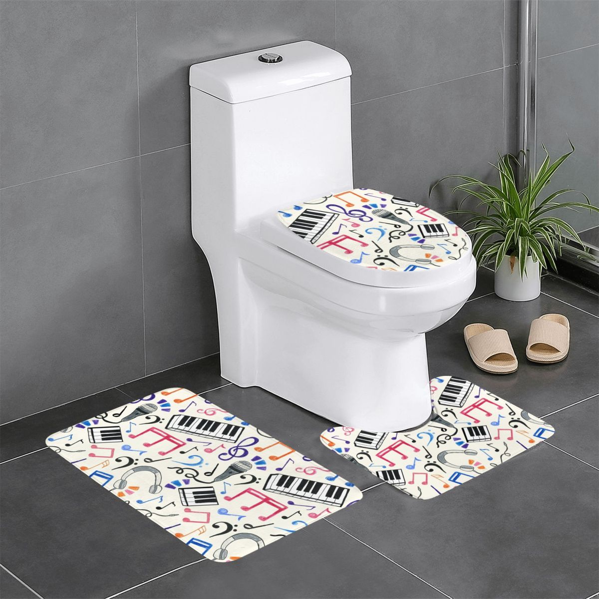 Good Beats - Music Notes & Sym - Home Goods Bathroom Sets avaliação e preço