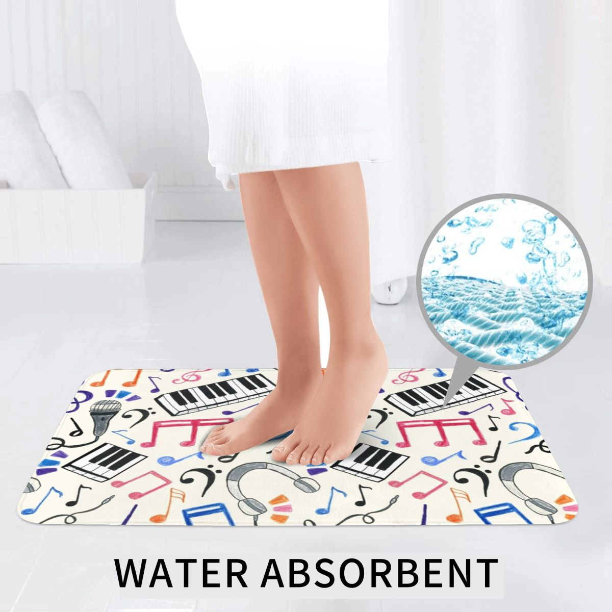 Good Beats - Music Notes & Sym - Home Goods Bathroom Sets avaliação e preço