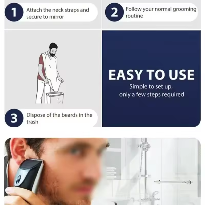 Black and White Male Shaving A - Shaving Mirror Suction avaliação e preço