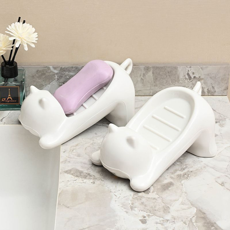 Cute Cat Drain Soap Holder Con - Jet Home Bathroom Accessories avaliação e preço
