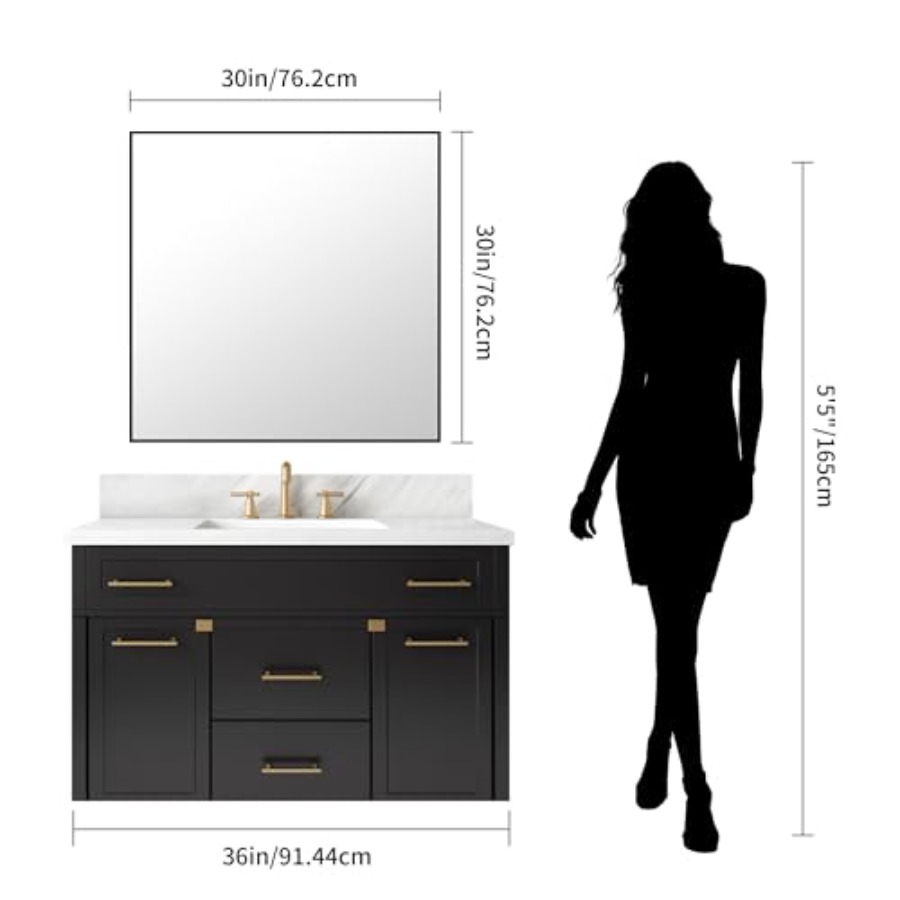 Bathroom Mirror30x30 Square Mi - Home Living Bathroom Vanity avaliação e preço