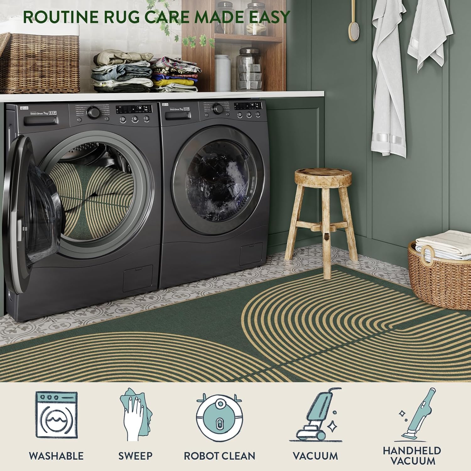 VIKAMA Simple And Retro Line L - Home Bathroom Carpet avaliação e preço