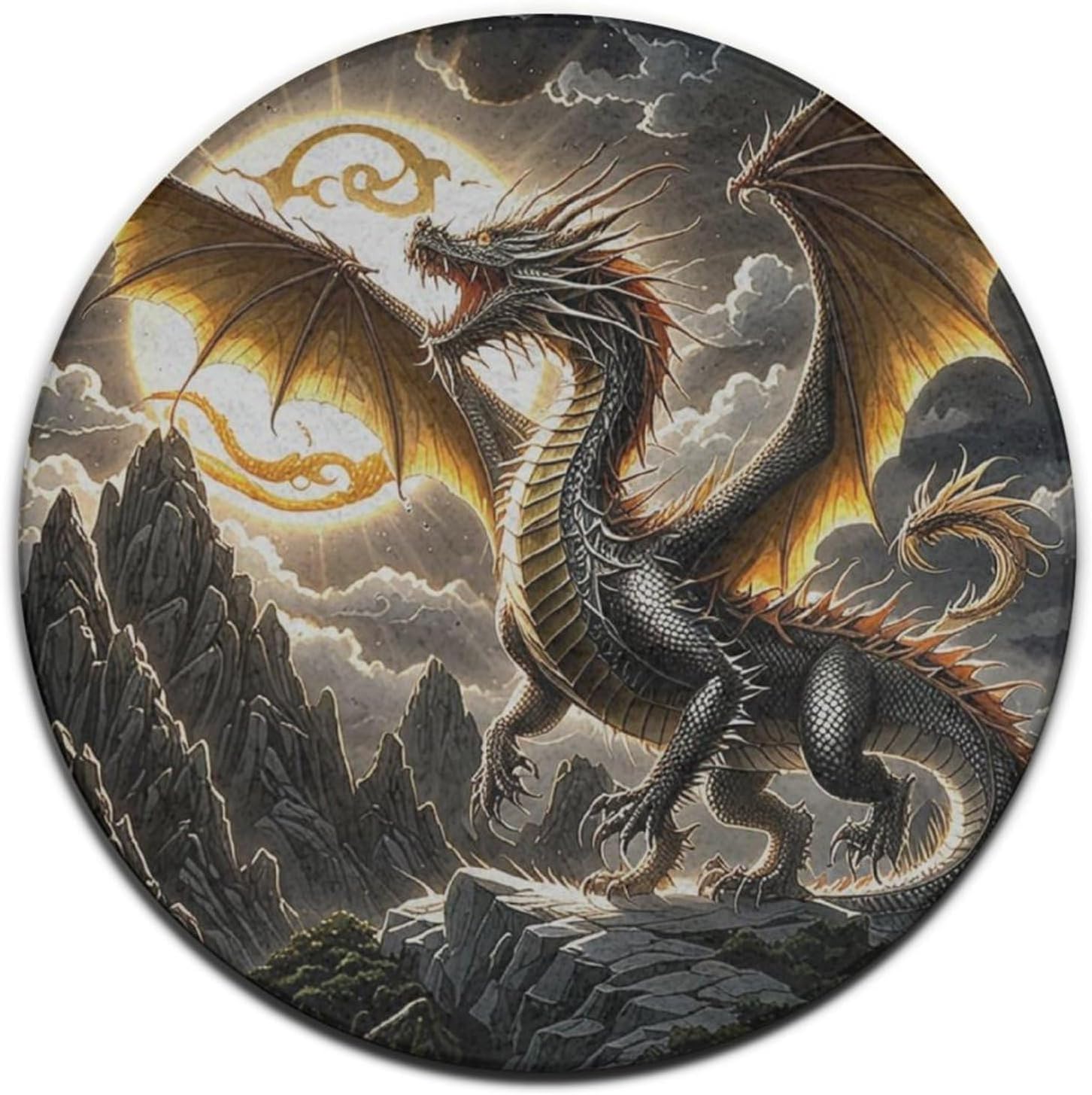 Majestic Dragon Round Rug Fant - Home Bathroom Scene avaliação e preço