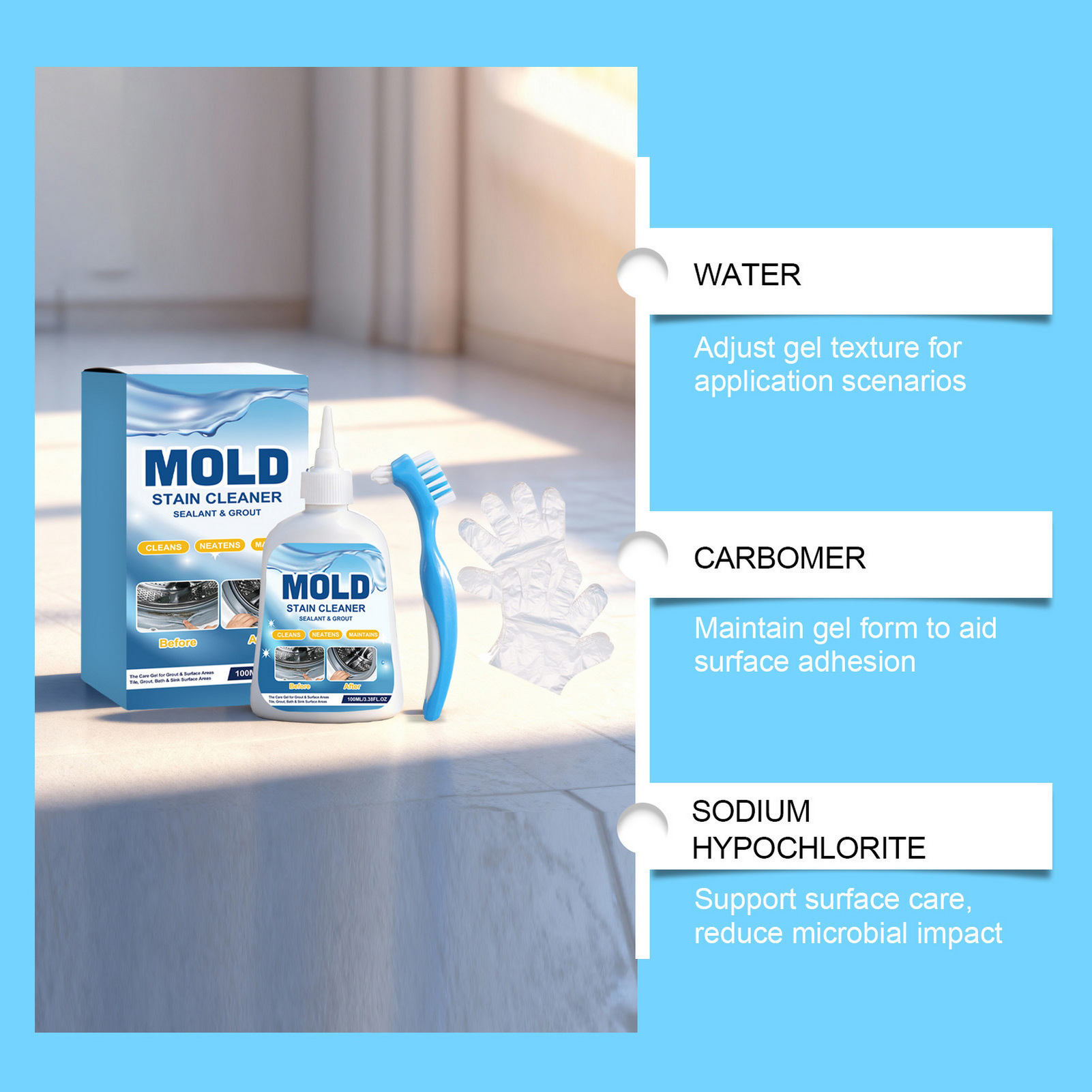 Mold Removing Gel For Bathroom - Home Bathroom Cleaning Solution avaliação e preço