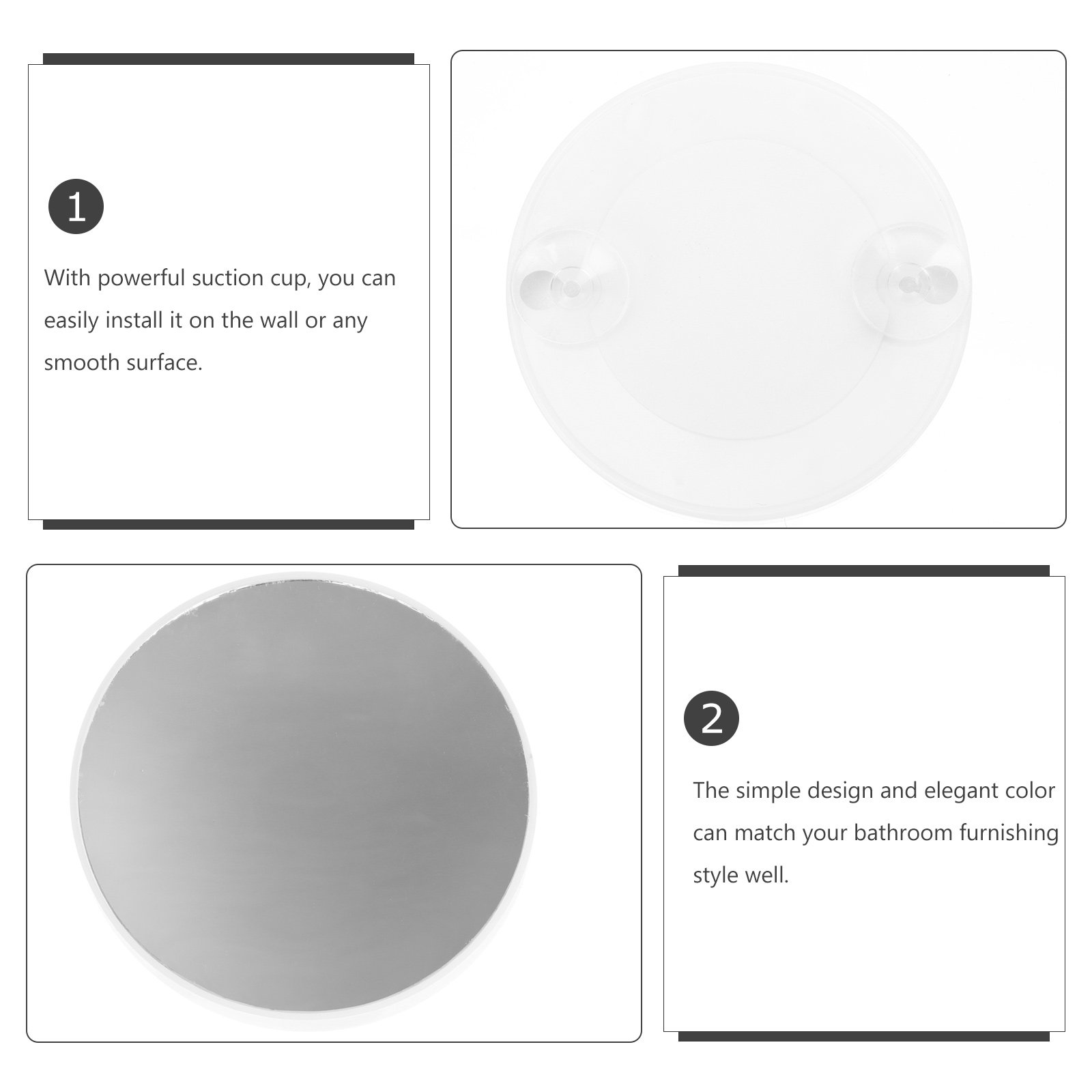 2Pcs Chic Magnifying Makeup Mi - Shaving Mirror Suction avaliação e preço