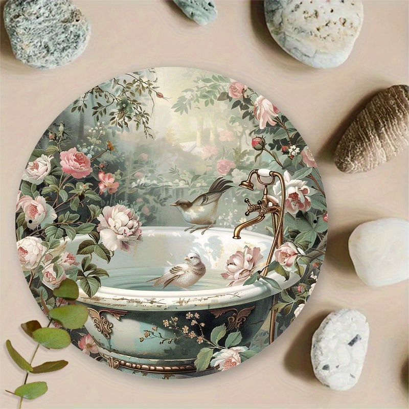 Room Decor 1pc Vintage Floral  - Home Bathroom Tub avaliação e preço