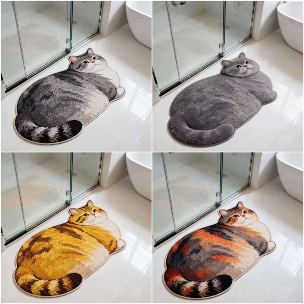 40*60cm Cute Cat Crystal Velve - Home Bathroom Floor Mats avaliação e preço
