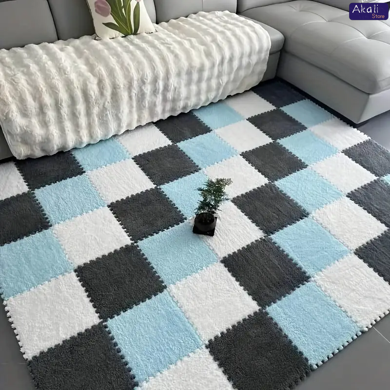 4/12pcs Plush Puzzle Foam Floo - Home Goods Bathroom Mats avaliação e preço