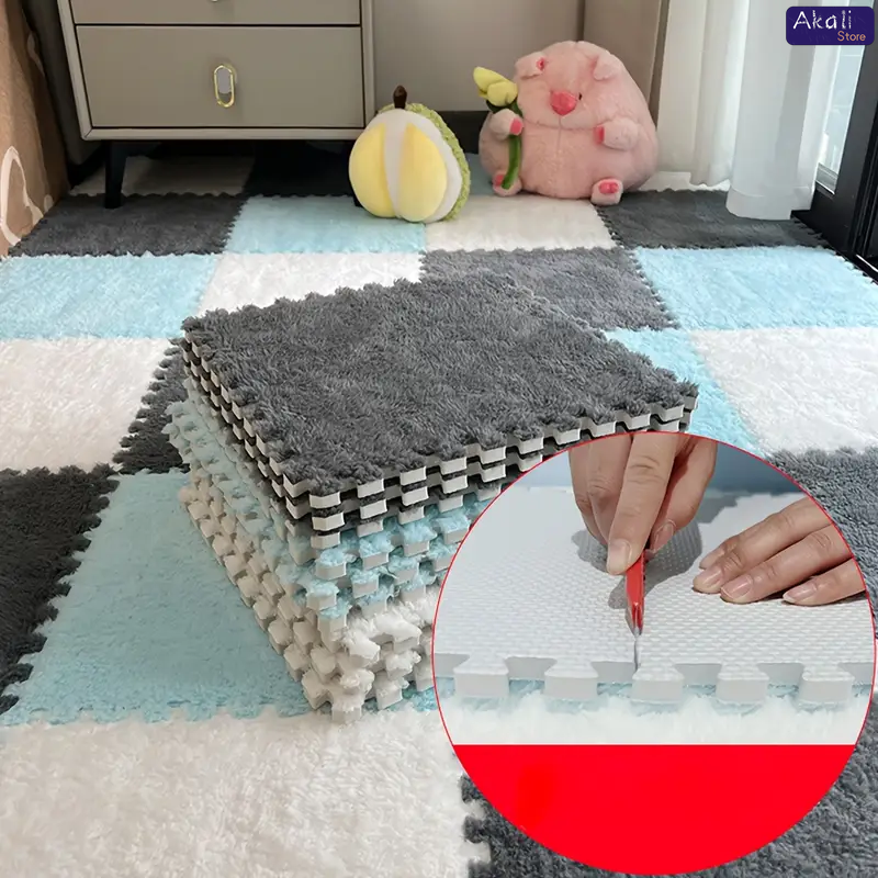 4/12pcs Plush Puzzle Foam Floo - Home Goods Bathroom Mats avaliação e preço