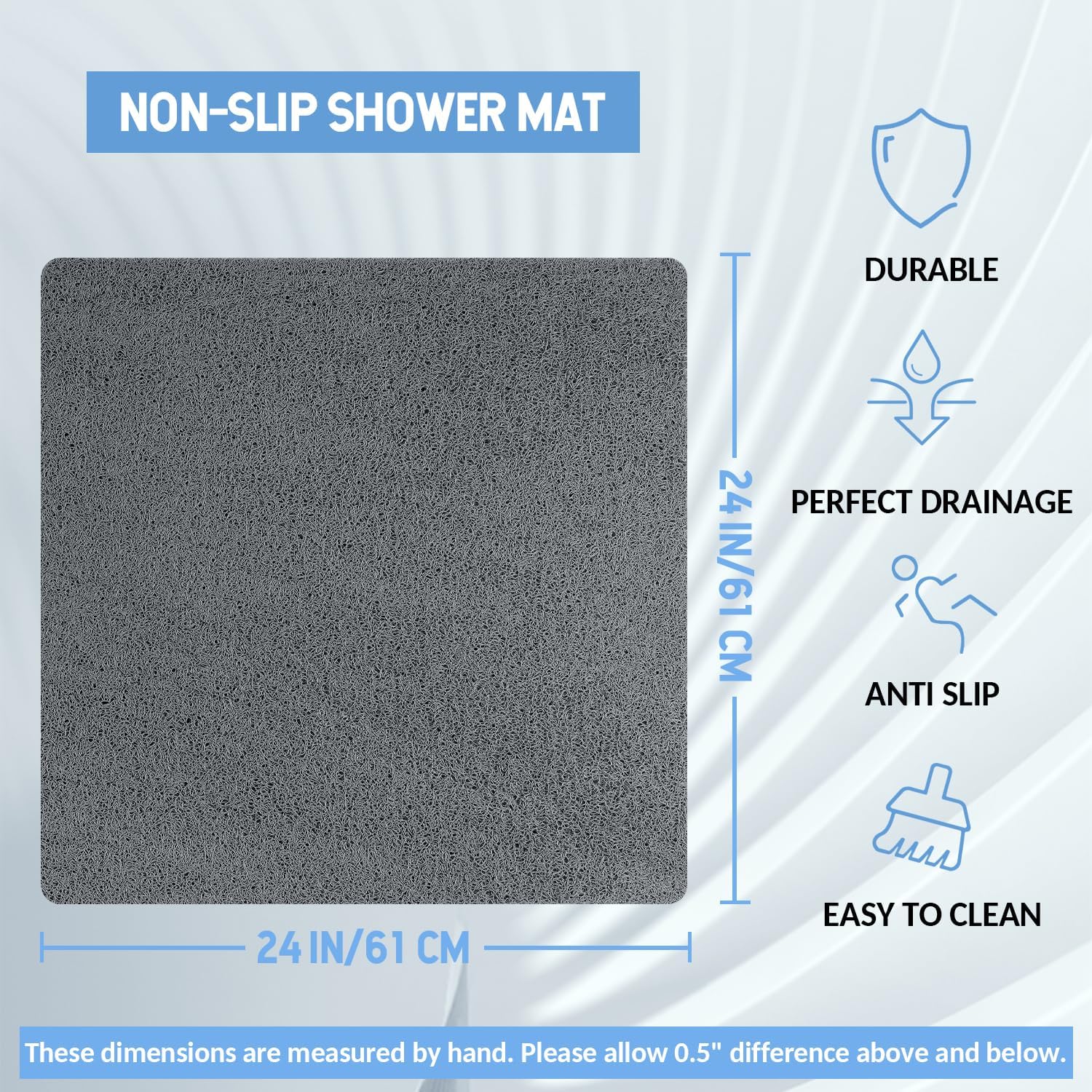 Non-Slip Shower Mat, Anti-Slip - Home Bathroom Tub avaliação e preço