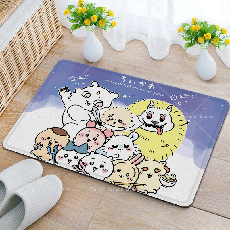 Anime Chiikawas Flannel Carpet - Home Bathroom Floor Mats avaliação e preço
