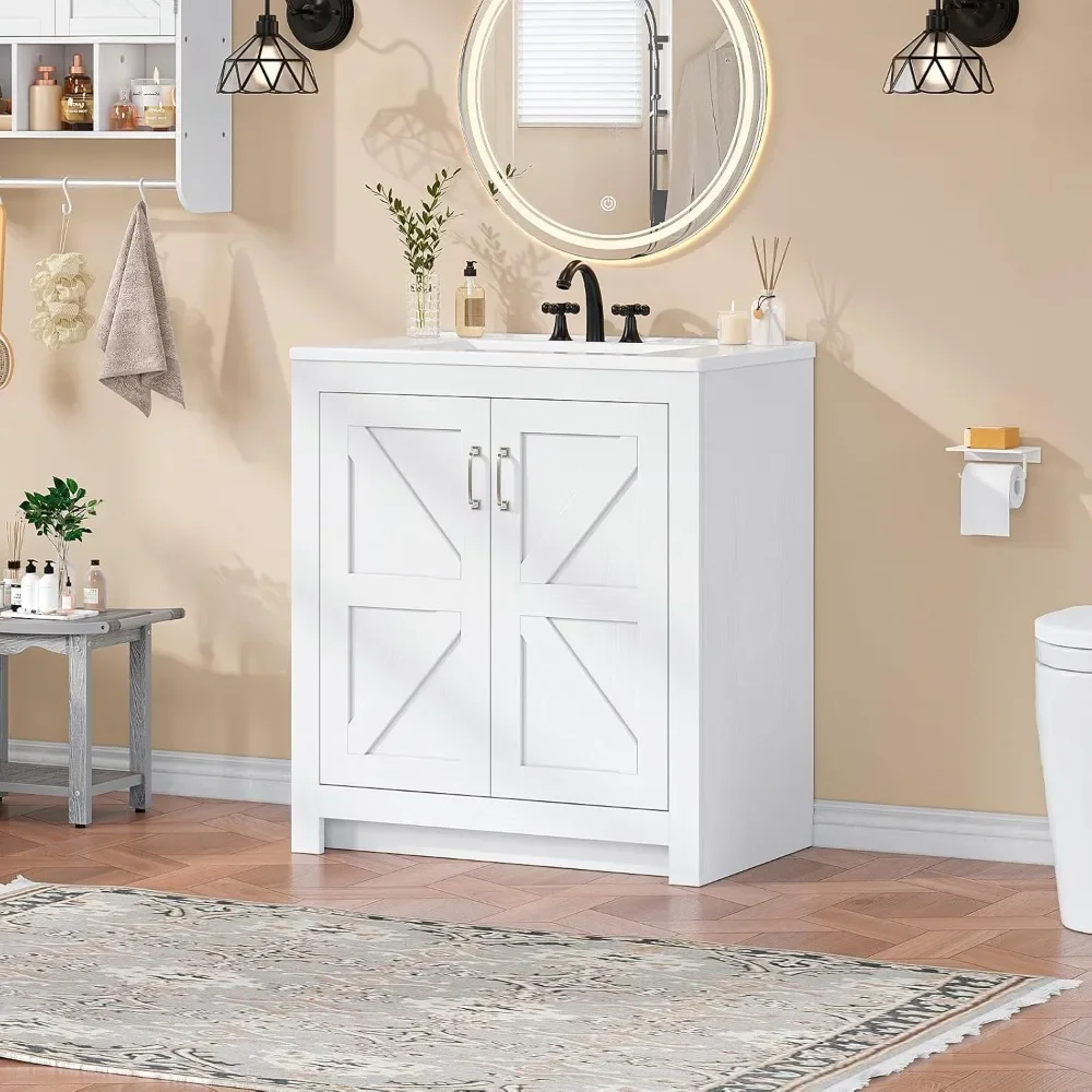 farmhouse bathroom vanity with - Home Living Bathroom Vanity avaliação e preço