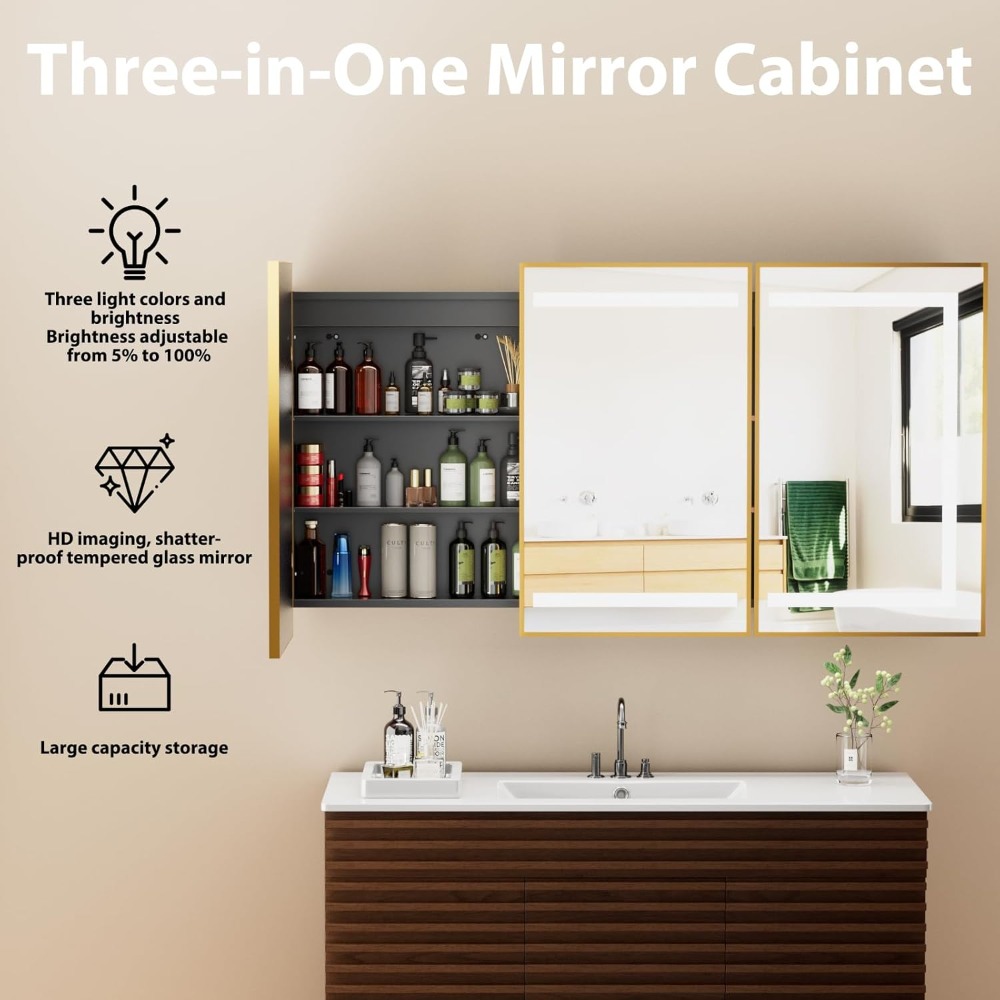 Led Medicine Cabinet with Mirr - Home Living Bathroom Vanity avaliação e preço