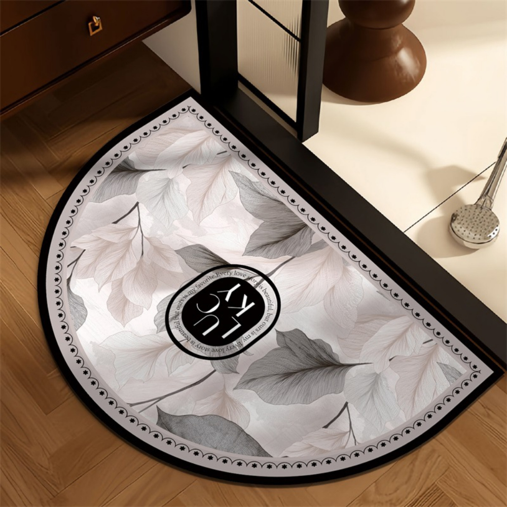 Grey Sketch Leaf Monogram semi - Home Bathroom Scene avaliação e preço