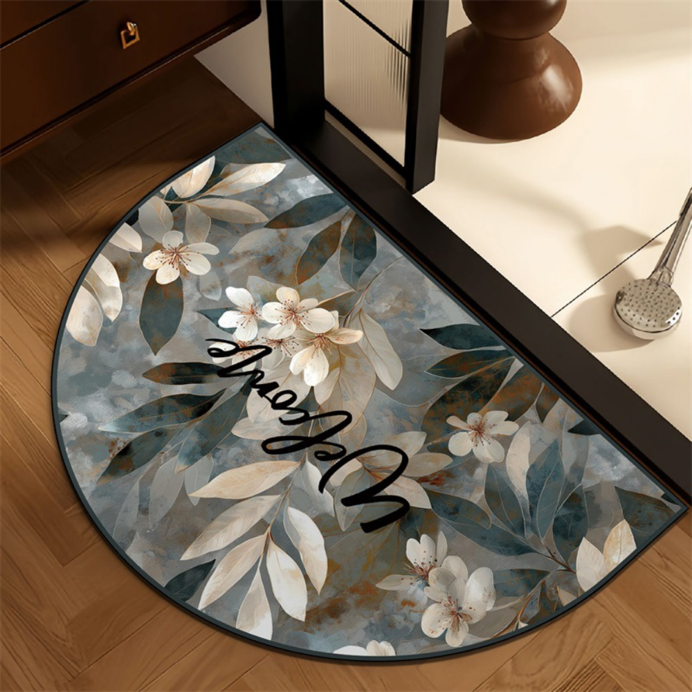 Grey Sketch Leaf Monogram semi - Home Bathroom Scene avaliação e preço