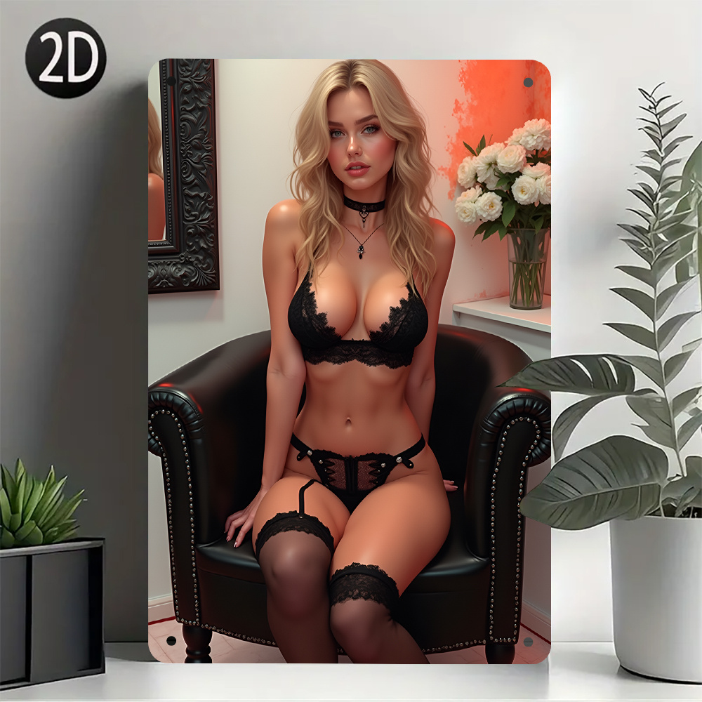 Vintage Sexy Lady Metal Tin Si - Home Bathroom Wall Decor avaliação e preço