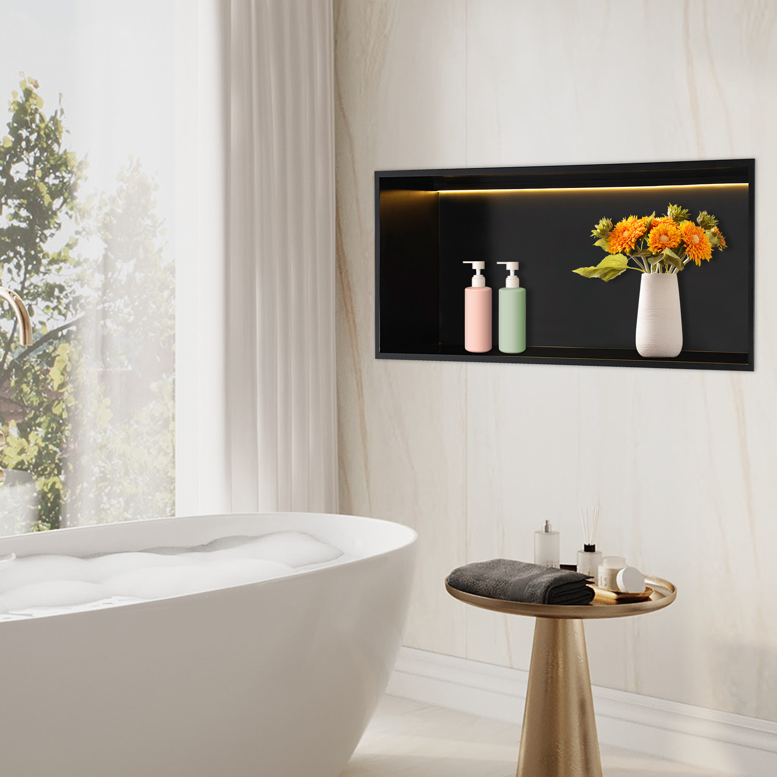 Space‑Saving Recessed Mount Ba - Home Bathroom Cleaning Solution avaliação e preço