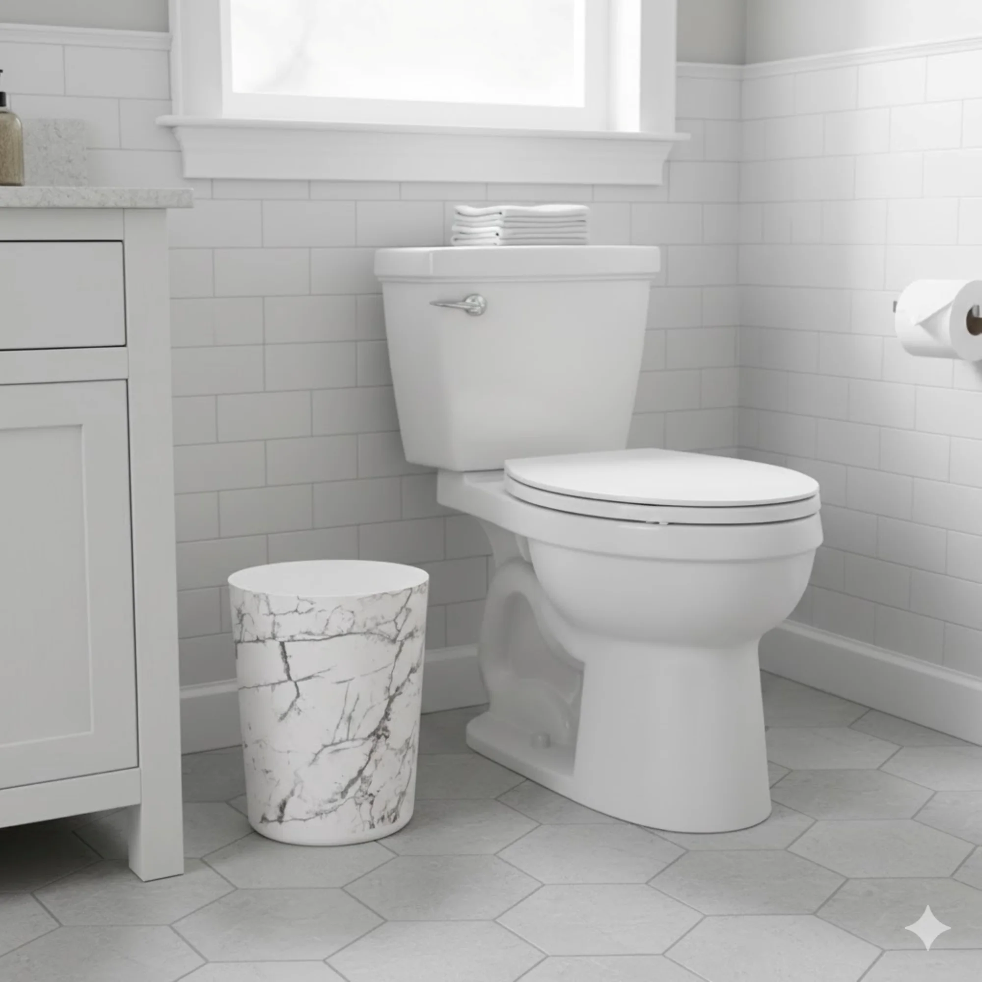 5-Gallon Bathroom Trash Can, S - Home Bathroom Cleaning Solution avaliação e preço