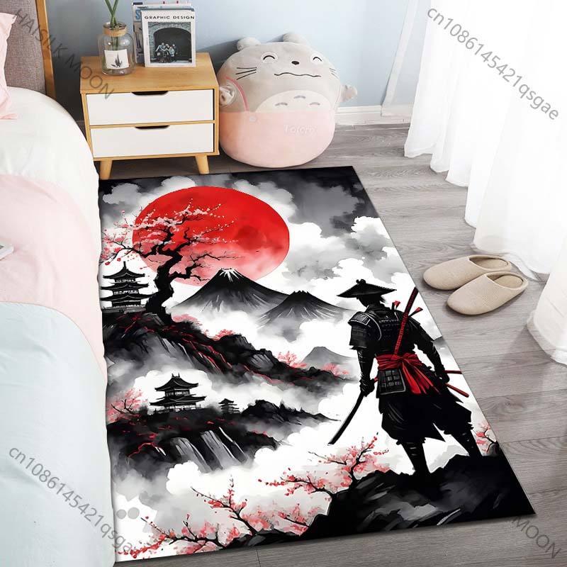 Samurai red sun mountain scene - Home Bathroom Scene avaliação e preço