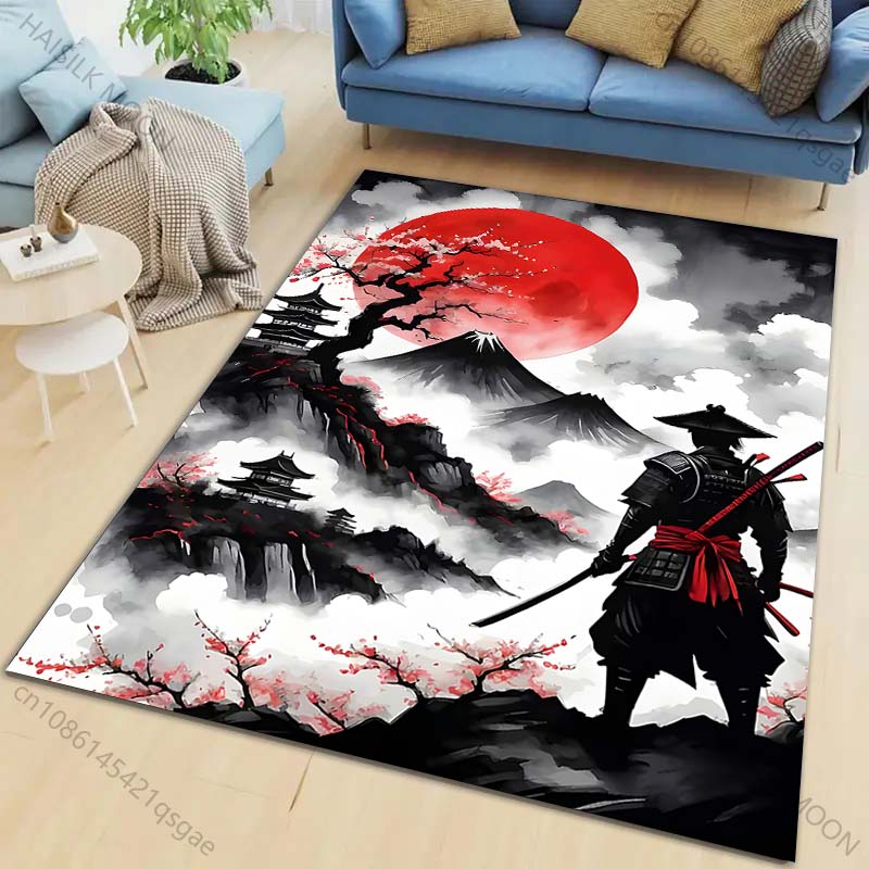 Samurai red sun mountain scene - Home Bathroom Scene avaliação e preço