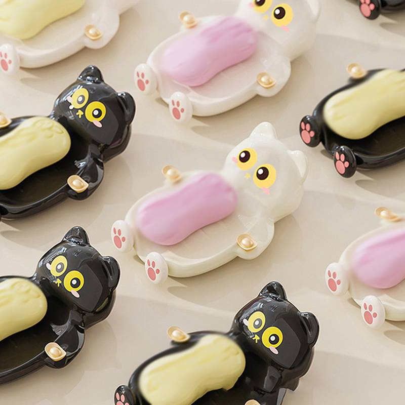 1pc Cute Cat Soap Dish, Creati - Jet Home Bathroom Accessories avaliação e preço