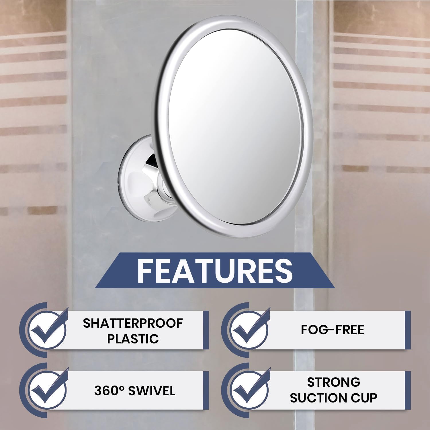 Fogless Makeup Bath Mirror Wit - Shaving Mirror Suction avaliação e preço
