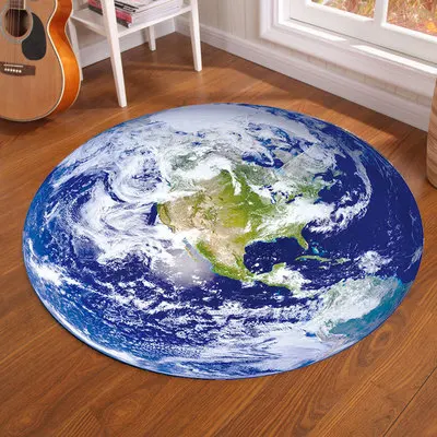 Galaxy Earth Moon Round Carpet - Home Bathroom Carpet avaliação e preço
